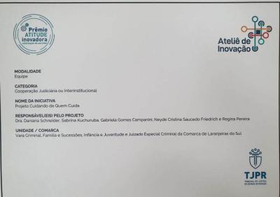 SOS de Laranjeiras do Sul recebe prÃªmio Atitude Inovadora em curitiba